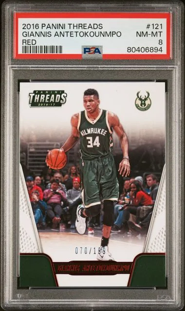 2016-17 Panini Giannis Antetokounmpo Threads Red #121 card image