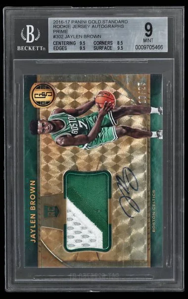 2016-17 Panini Gold Standard Jaylen Brown Jersey Autographs Prim #302 card image
