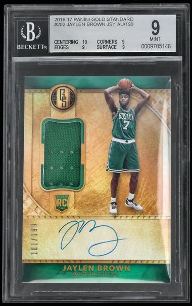 2016-17 Panini Gold Standard Jaylen Brown JSY Au/199 #202 card image