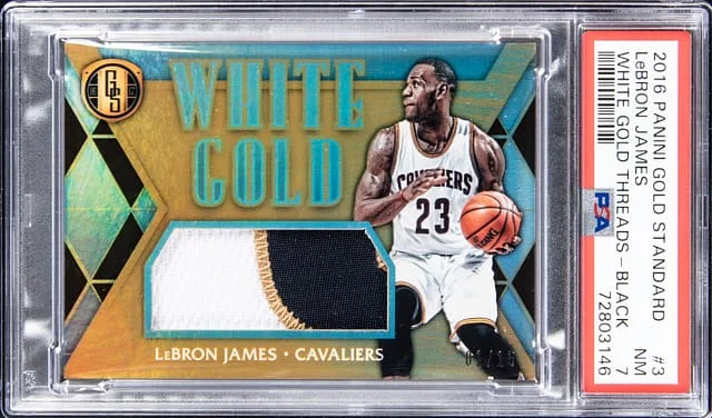 2016-17 Panini Gold Standard LeBron James White Gold Threads Black #3 card image