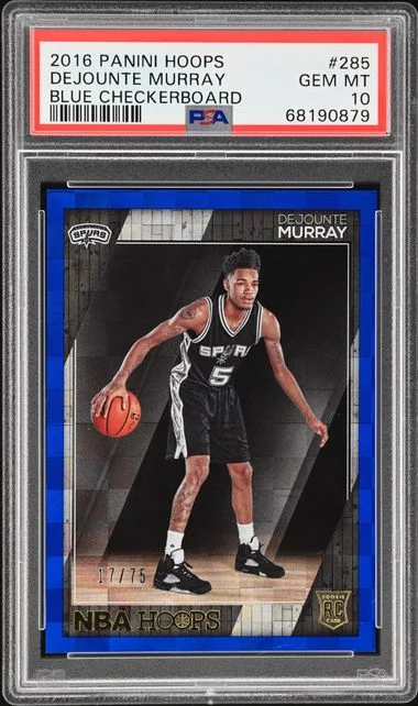 2016-17 Panini Hoops Dejounte Murray Blue Checkerboard #285 card image