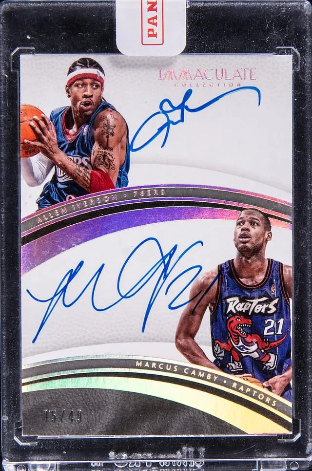 2016-17 Panini Immaculate Collection Allen Iverson/Marcus Camby Dual Autographs #57 card image