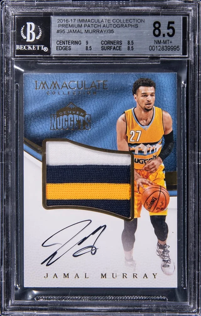 2016-17 Panini Immaculate Collection Jamal Murray Premium Patch Autograph #95 card image