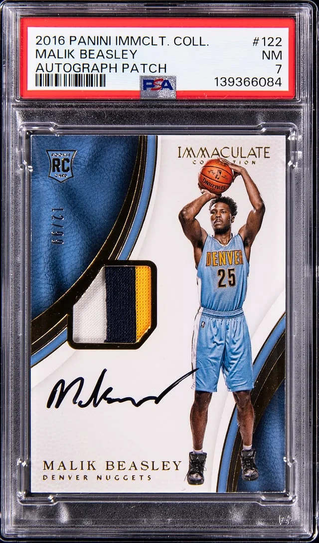 2016-17 Panini Immaculate Collection Malik Beasley Patch Autograph (RPA) #122 card image