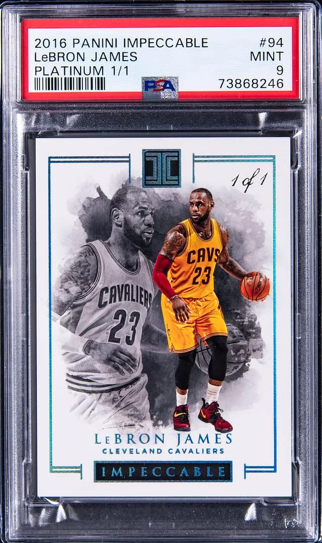 2016-17 Panini Impeccable LeBron James Platinum #94 card image