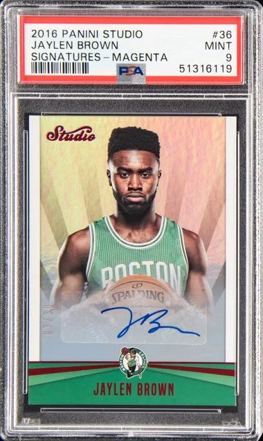 2016-17 Panini Jaylen Brown Studio Signatures Magenta #36 card image