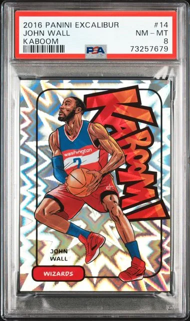 2016-17 Panini John Wall Excalibur Kaboom #14 card image