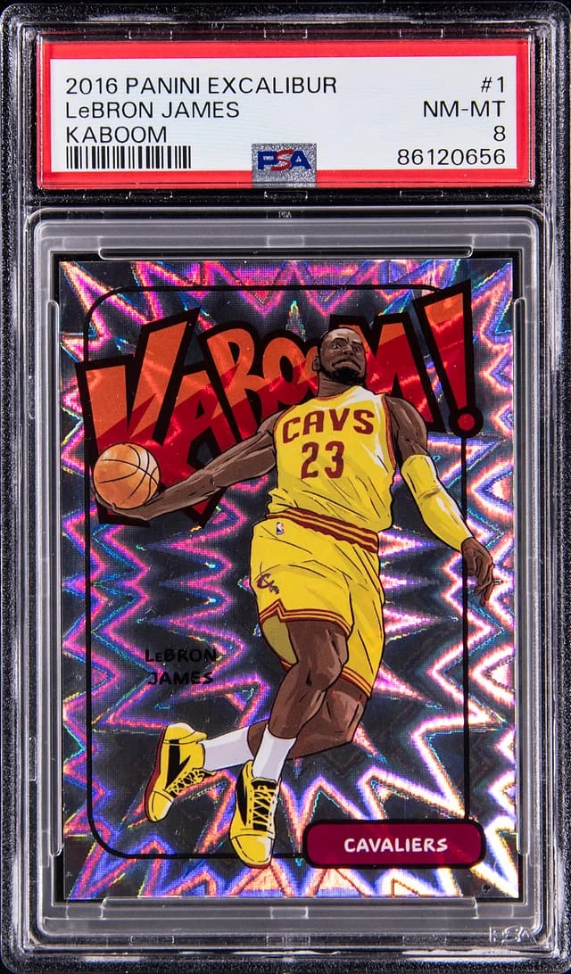 2016-17 Panini LeBron James Excalibur Kaboom! #1 card image
