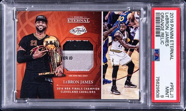 2016-17 Panini LeBron James NBA Finals-Worn Eternal Orange Relic #PE-LJ1 card image