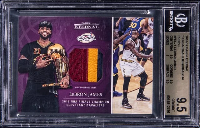2016-17 Panini LeBron James Eternal '16 NBA Finals Memorabilia Purple #PE-LJ1 card image