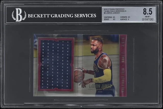 2016-17 Panini LeBron James Relic Booklet Preferred '16 NBA Finals Memorabilia #8 card image