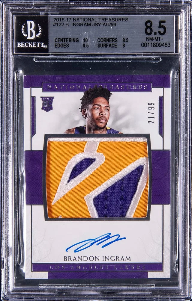 2016-17 Panini National Treasures Brandon Ingram Patch Autograph (RPA) #122 card image