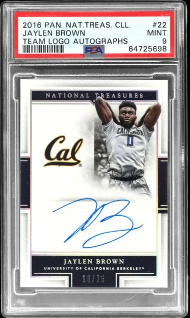 2016-17 Panini National Treasures Jaylen Brown Collegiate Team Logo Autographs #22 card image