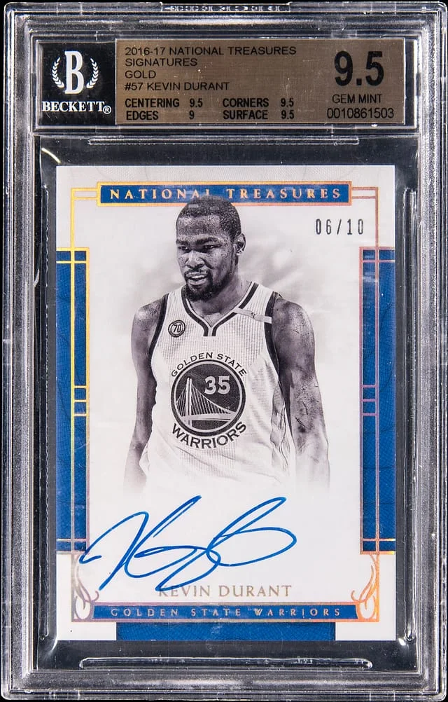 2016-17 Panini National Treasures Kevin Durant Signatures Gold #57 card image
