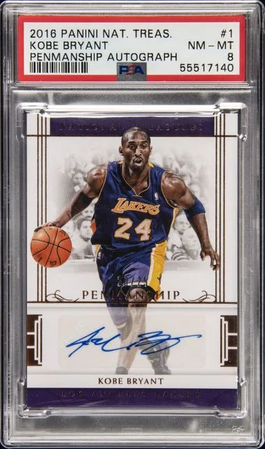 2016-17 Panini National Treasures Kobe Bryant Penmanship Autograph #1 card image