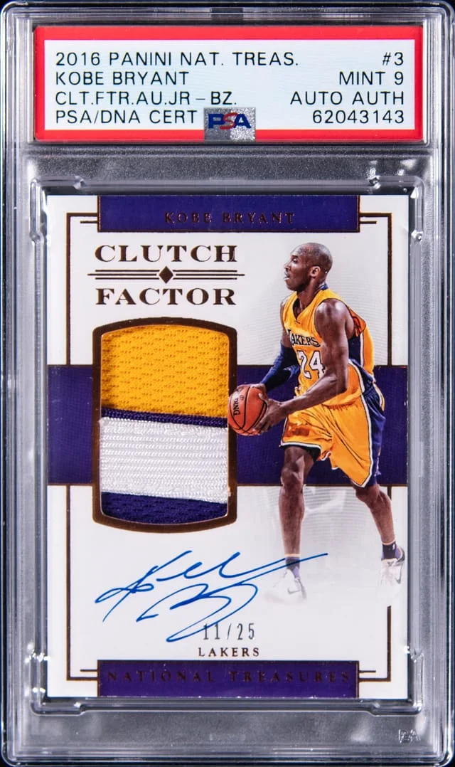 2016-17 Panini National Treasures Kobe Bryant Clutch Factor Autograph Jersey Bronze #3 card image