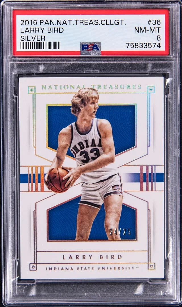 2016-17 Panini National Treasures Larry Bird Collegiate Silver #36 card image