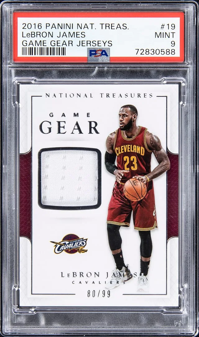2016-17 Panini National Treasures LeBron James Game Gear Jerseys #19 card image