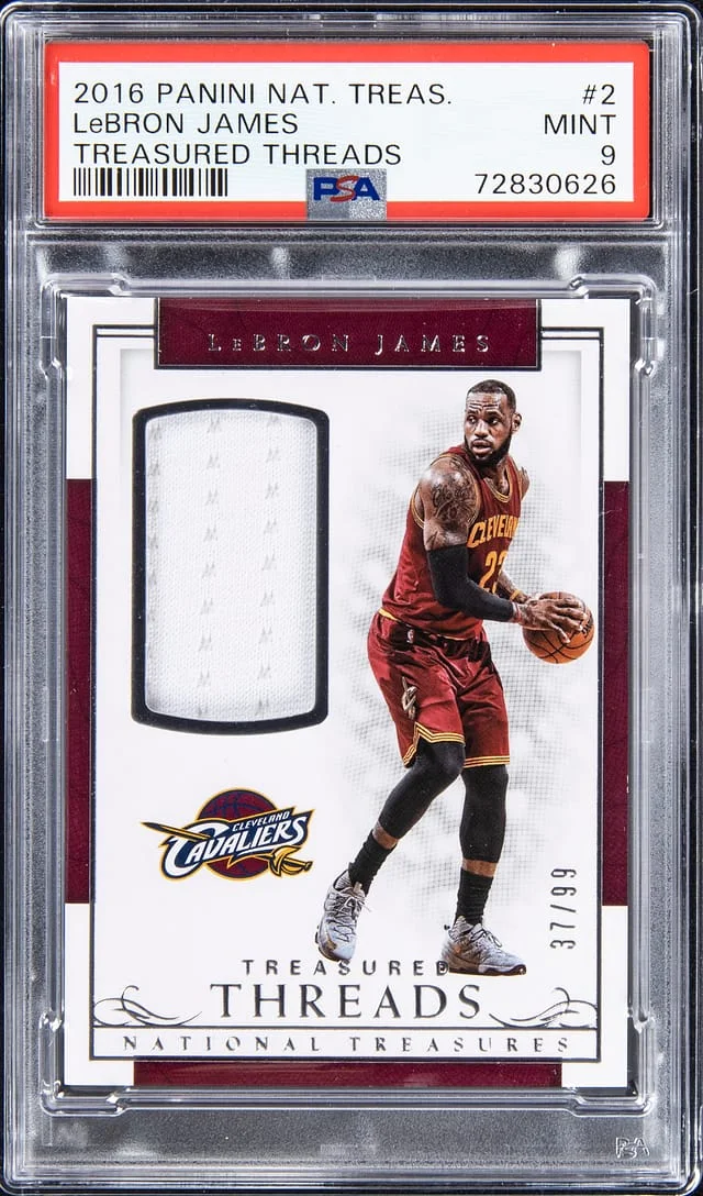 2016-17 Panini National Treasures LeBron James Treasured Threads #2 card image