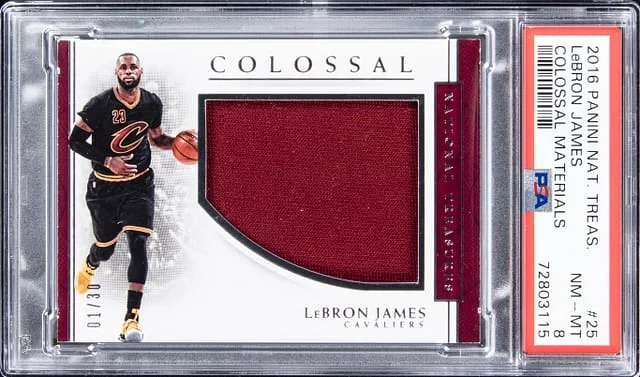 2016-17 Panini National Treasures LeBron James Colossal Materials Prime #25 card image