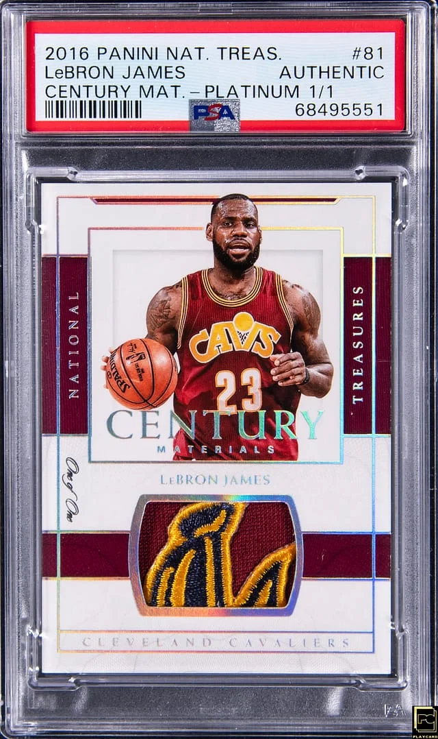 2016-17 Panini National Treasures LeBron James Century Material Platinum #81 card image