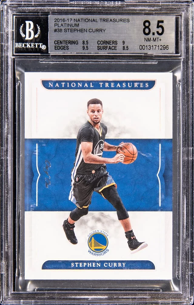 2016-17 Panini National Treasures Stephen Curry Platinum #38 card image