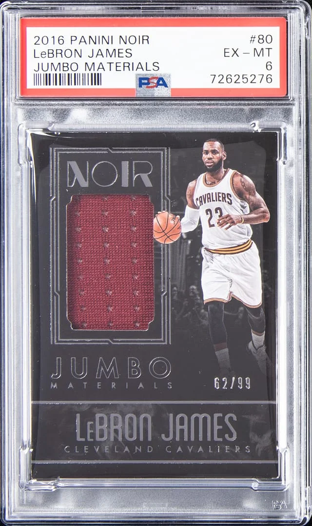2016-17 Panini Noir LeBron James Jumbo Materials #80 card image