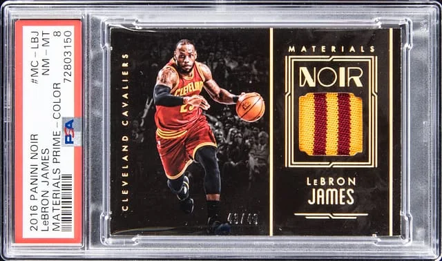 2016-17 Panini Noir LeBron James Materials Prime Color #MC-LBJ card image