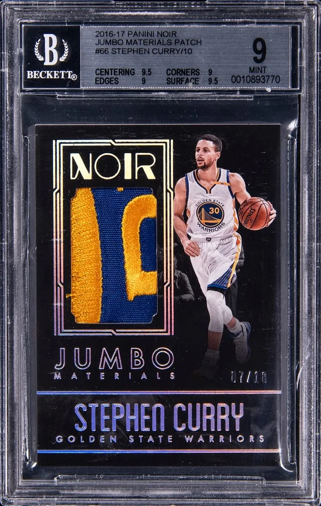 2016-17 Panini Noir Stephen Curry Jumbo Materials Patch #66 card image