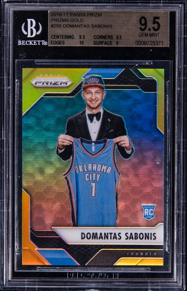 2016-17 Panini Prizm Domantas Sabonis Gold Prizm #256 card image