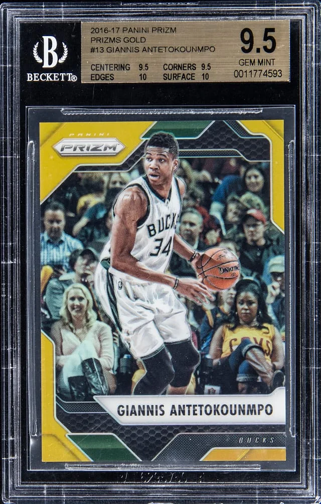 2016-17 Panini Prizm Giannis Antetokounmpo Gold Prizm #13 card image