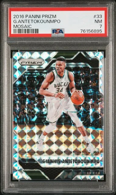 2016-17 Panini Prizm Giannis Antetokounmpo Mosaic #33 card image