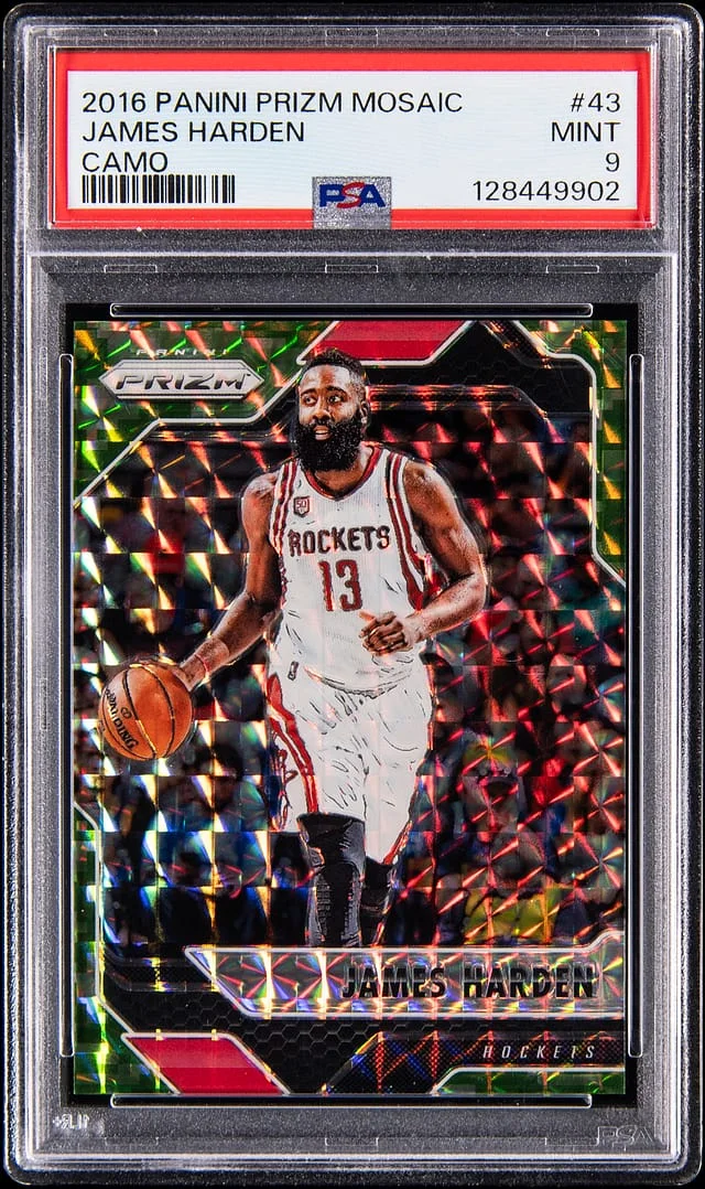 2016-17 Panini Prizm James Harden Mosaic Camo #43 card image