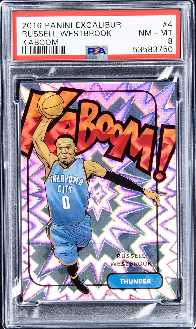 2016-17 Panini Russell Westbrook Excalibur Kaboom #4 card image
