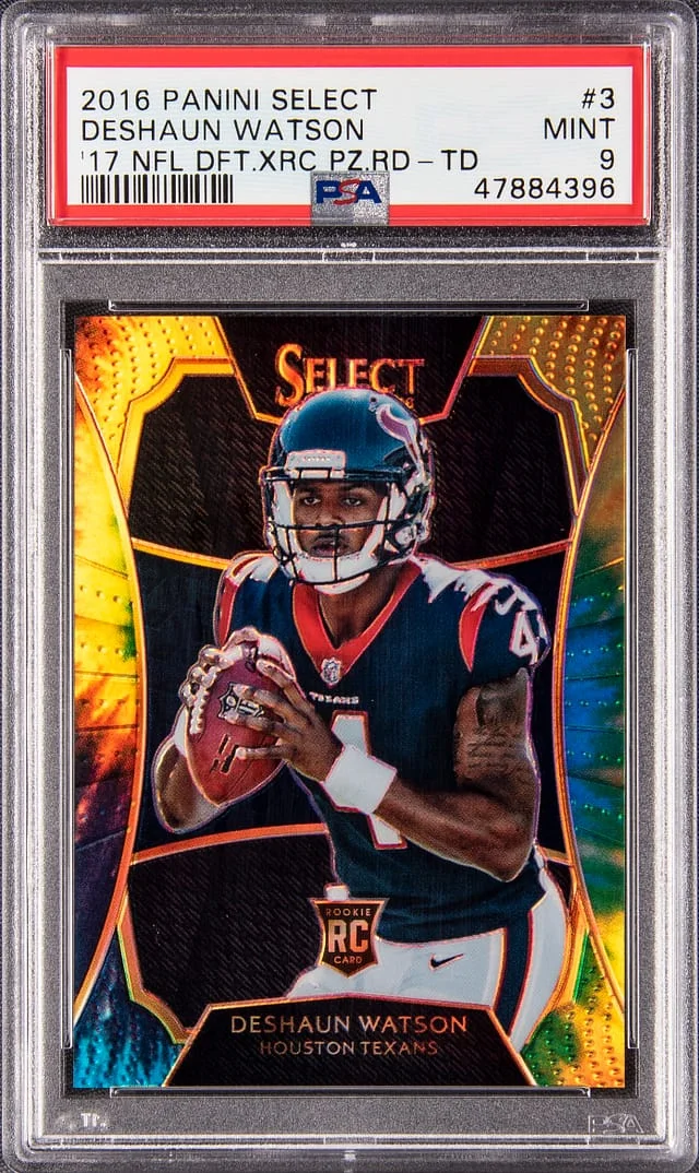 2016-17 Panini Select Deshaun Watson 17 NFL Draft XRC Tie Dye Prizm #3 card image