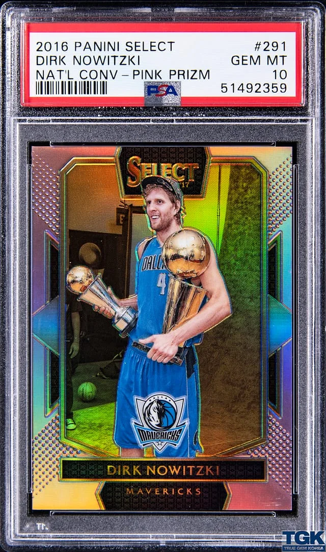 2016-17 Panini Select Dirk Nowitzki National Convention Pink Prizm #291 card image
