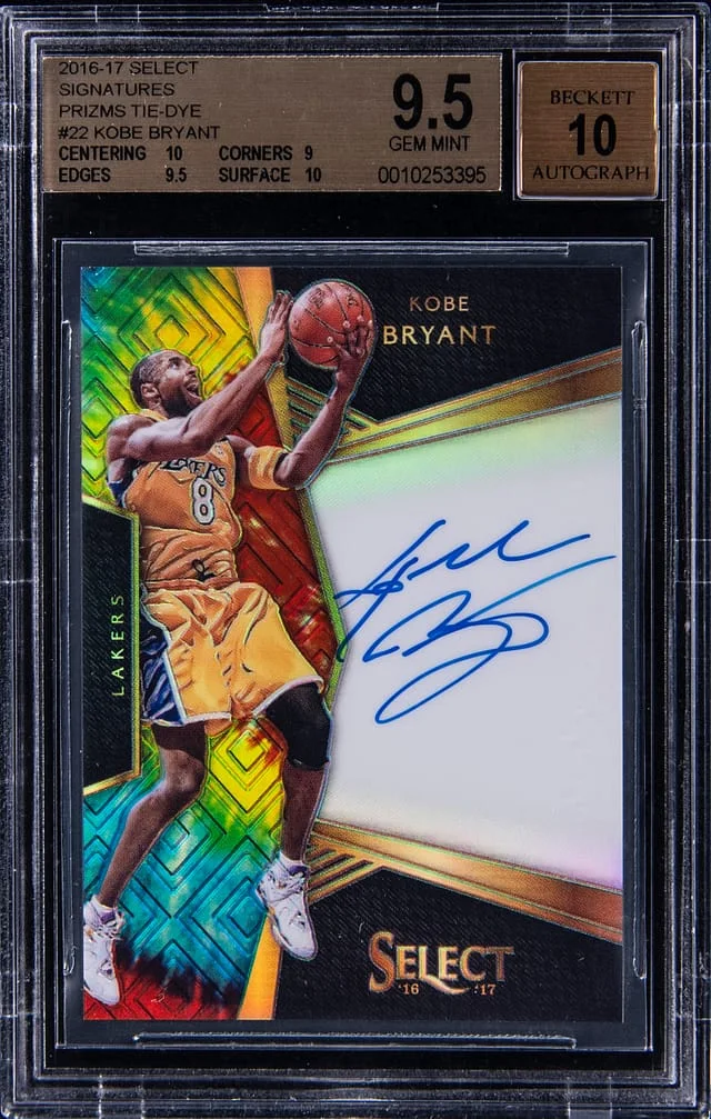 2016-17 Panini Select Kobe Bryant Signatures Tie-Dye Prizm #22 card image