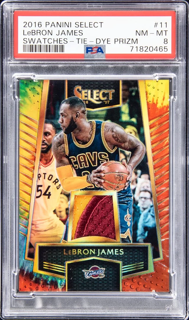 2016-17 Panini Select LeBron James Swatches Tie-Dye Prizm #11 card image
