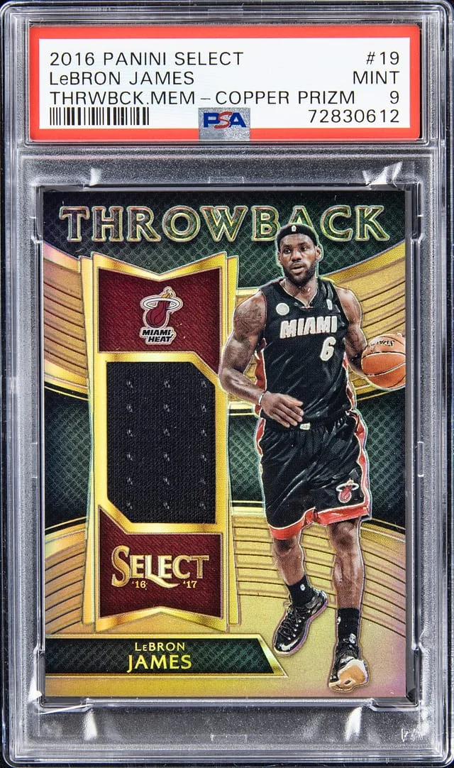 2016-17 Panini Select LeBron James Throwback Memorabilia Copper Prizm #19 card image