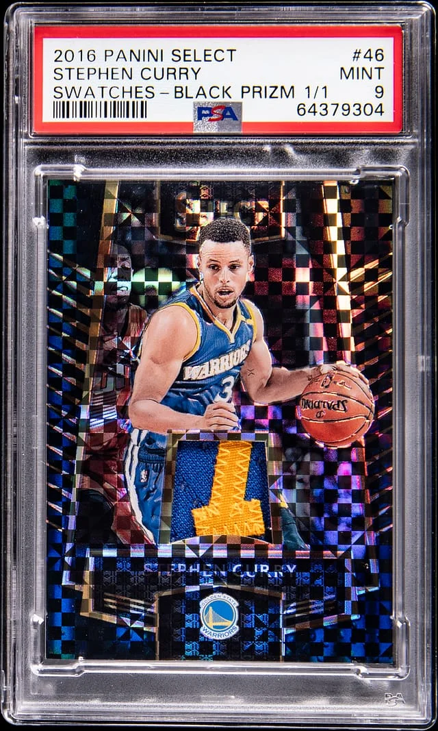 2016-17 Panini Select Stephen Curry Swatches Black Prizm #46 card image