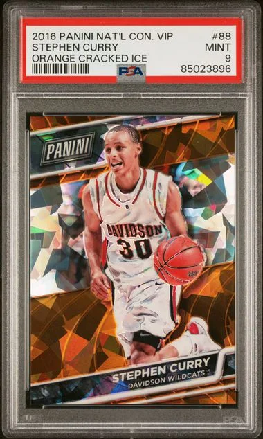 2016-17 Panini Stephen Curry National Convention VIP Orange Cracked Ice #88 card image