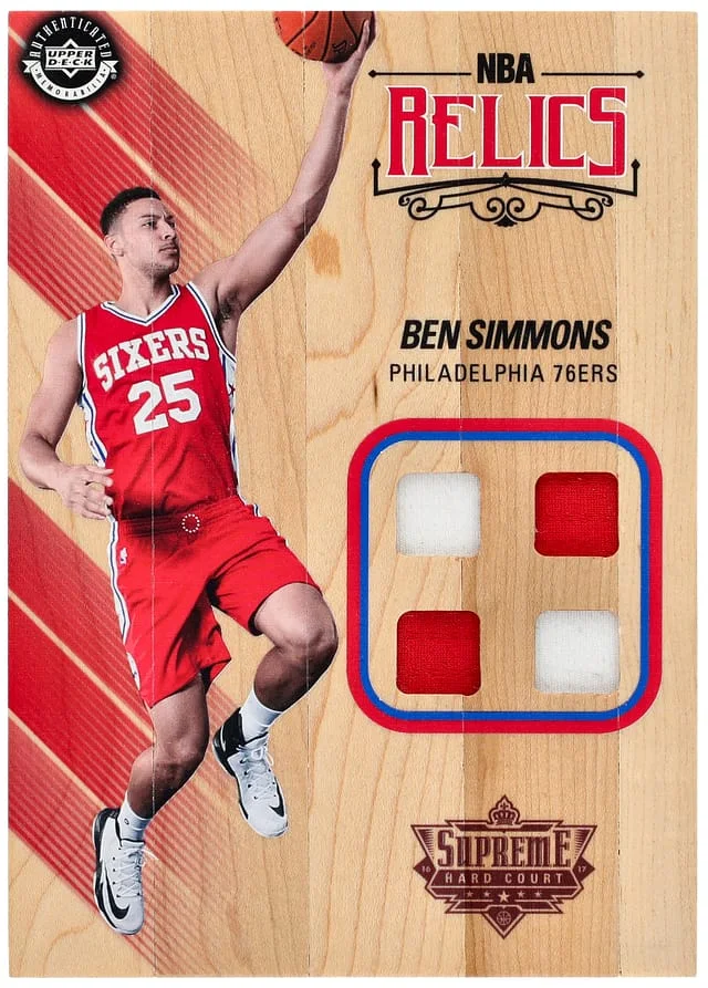 2016-17 Upper Deck Ben Simmons Jersey, Game-Used Court Supreme Hard Court Relics #NBAR-BS card image