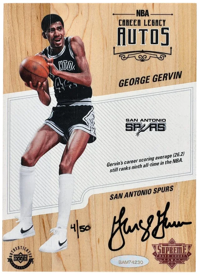 2016-17 Upper Deck George Gervin Supreme Hard Court Career Legacy Autograph #CLA-GG5 card image