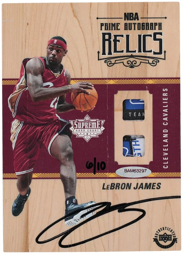 2016-17 Upper Deck LeBron James Supreme Hard Court NBA Prime Autograph Relics #PAR-LJ card image