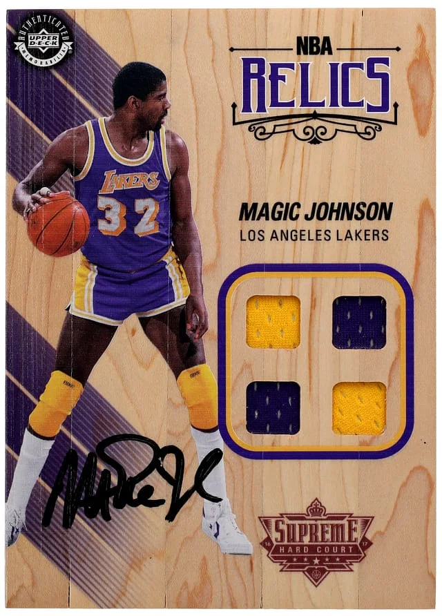2016-17 Upper Deck Magic Johnson NBA Supreme Hard Court NBA Relic Autographs #NBAR-JO card image