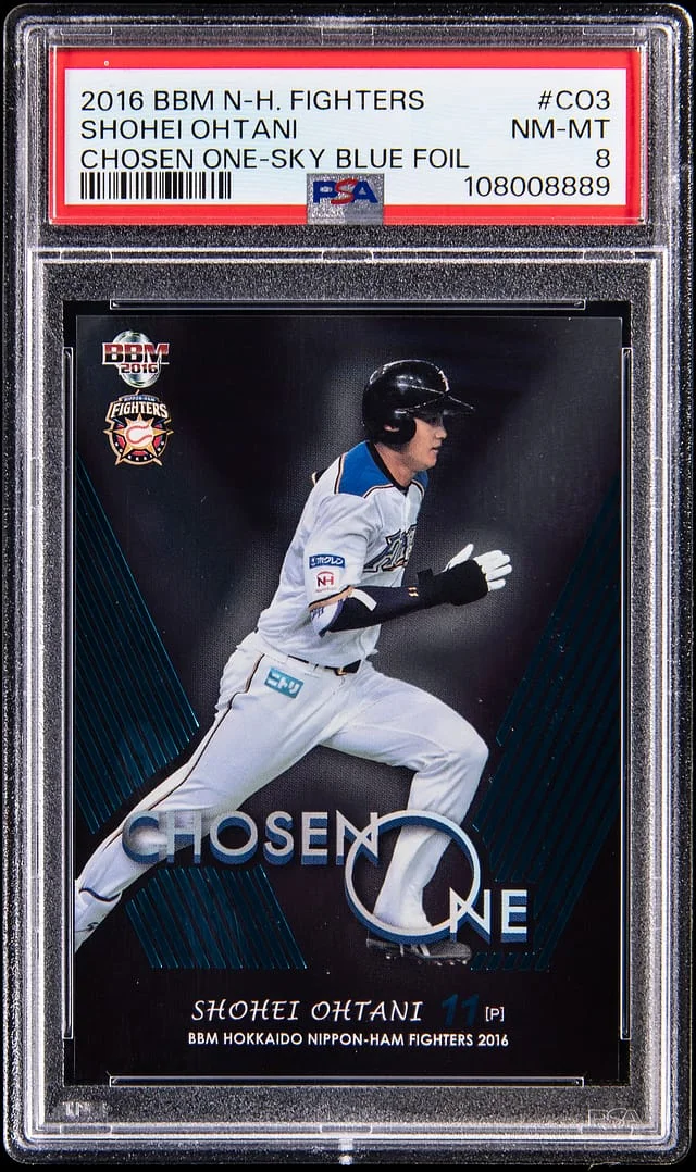 2016 BBM Hokkaido Nippon Ham Fighters Chosen One Sky Blue Foil Shohei Ohtani #CO3 card image