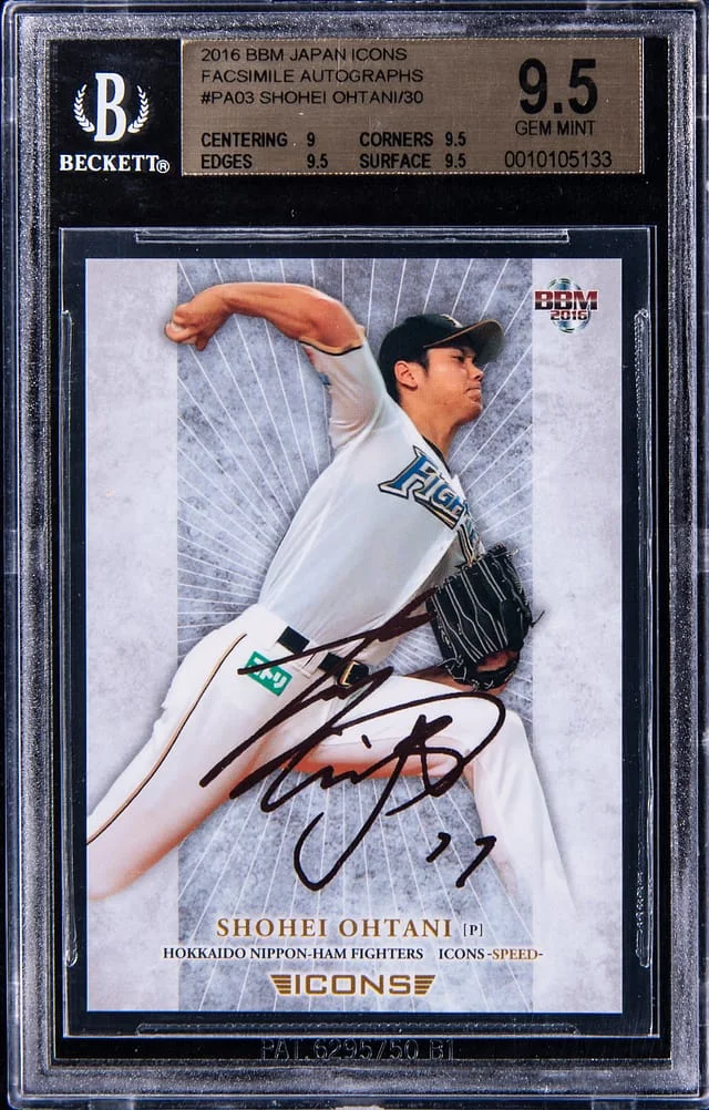 2016 BBM Japan Icons Facsimile Autographs Shohei Ohtani #PA03 card image