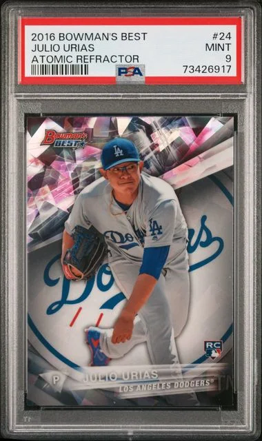 2016 Bowman Best Julio Urias Atomic Refractor #24 card image