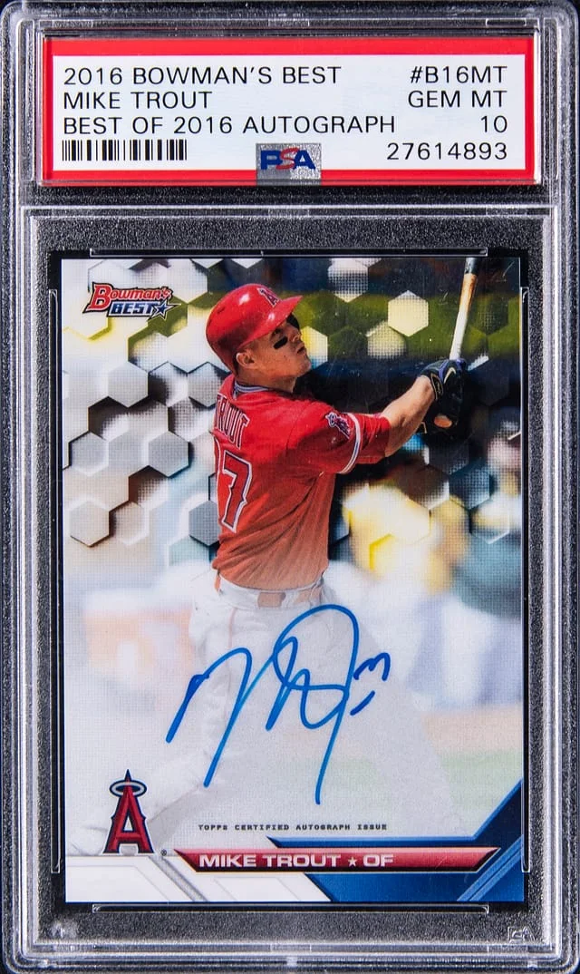 2016 Bowman Best Mike Trout of 2016 Autograph #B16MT card image