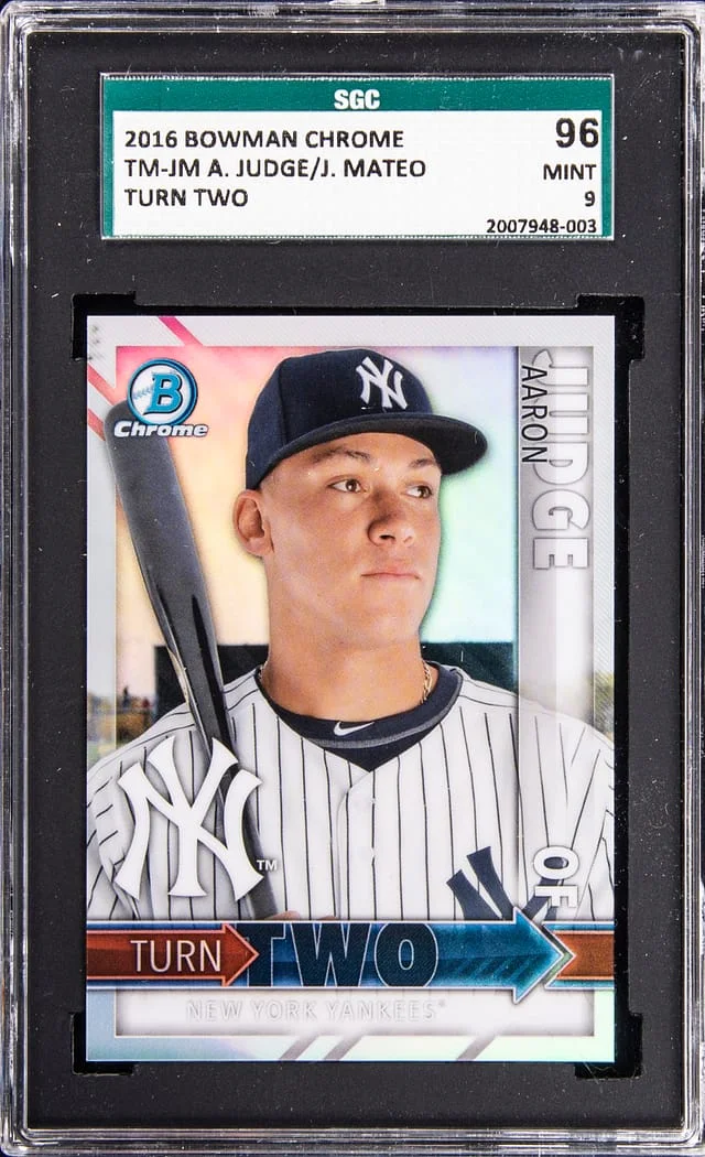 2016 Bowman Chrome Aaron Judge/Mateo Jorge Turn Two #TM-JM card image